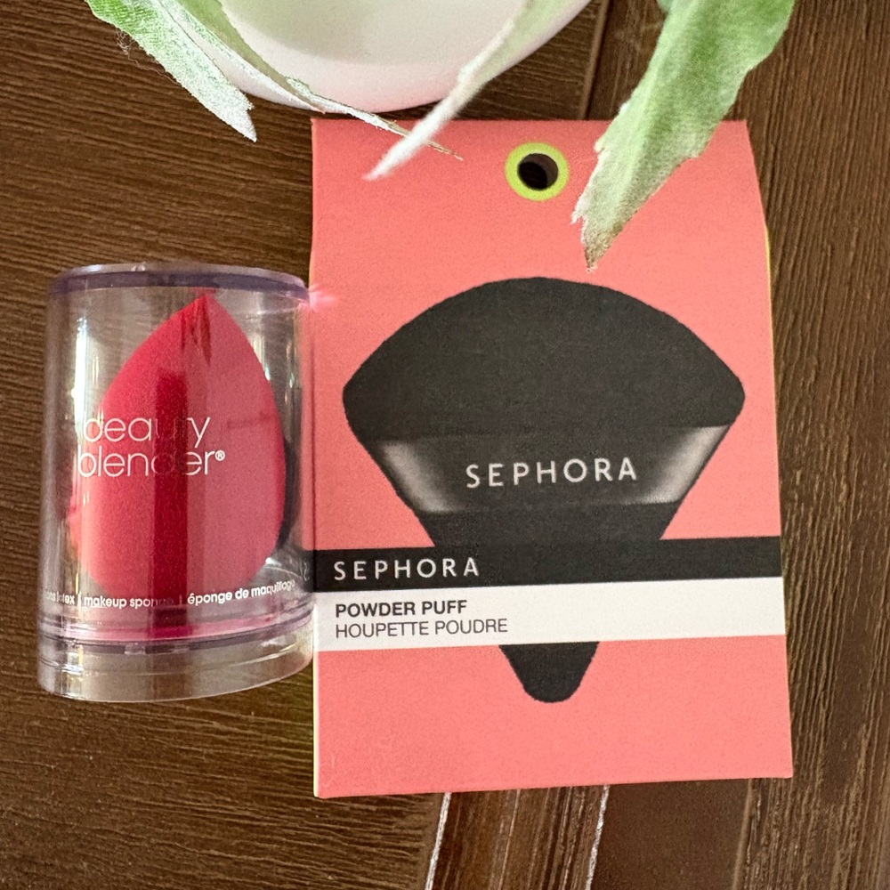 Sephora Powder Puff and Beauty Blender Makeup Sponge Bundle